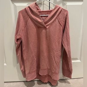 Sonoma peachy pink distressed cotton sweater